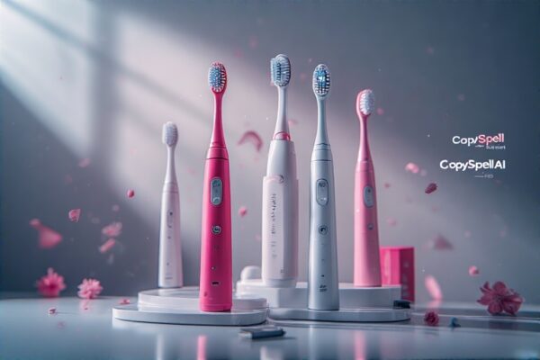 Electric toothbrush with 3 settings and rechargeable battery.